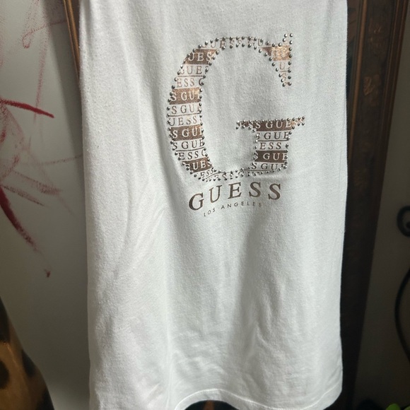 Guess White Tank with Subtle Rose Gold Logo XS - Picture 10 of 16